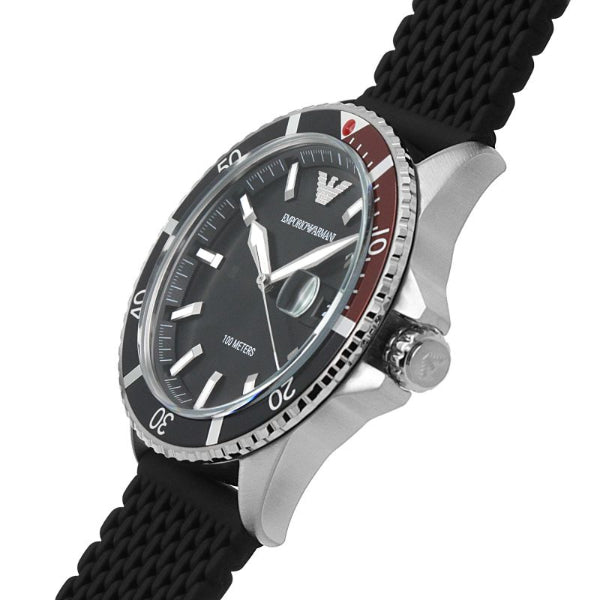 Reloj Emporio Armani Diver para hombre con esfera negra AR11341
