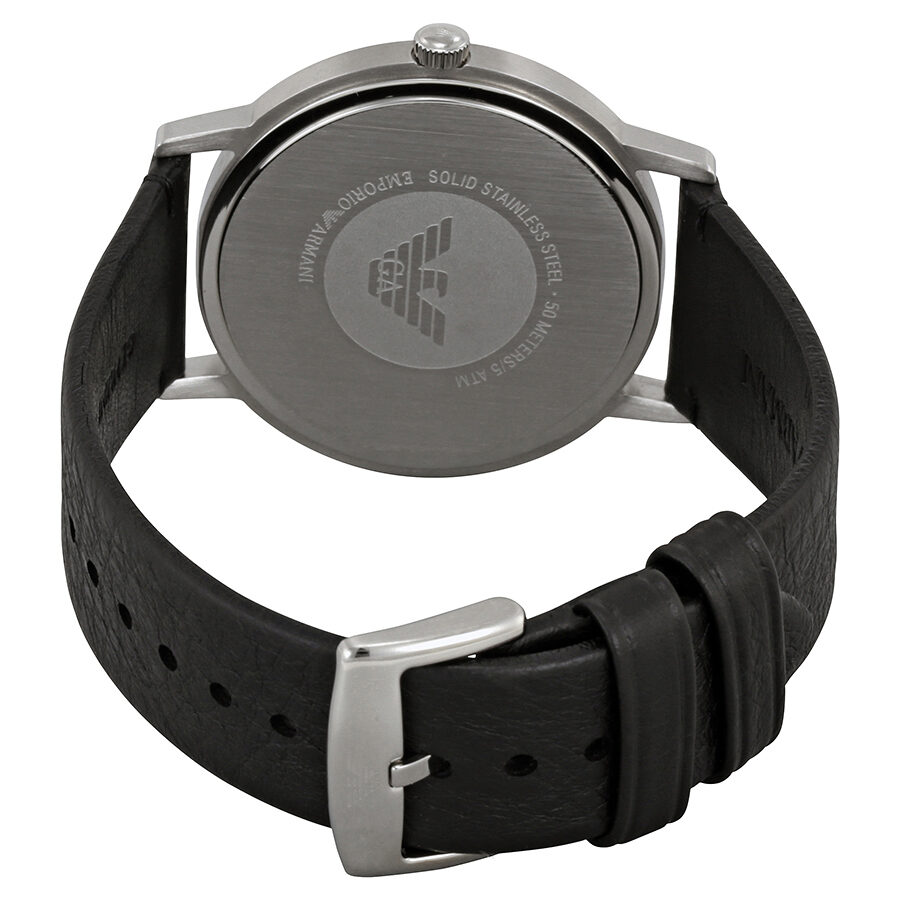 Emporio Armani Kappa Black Dial Black Leather Men's Watch AR11013