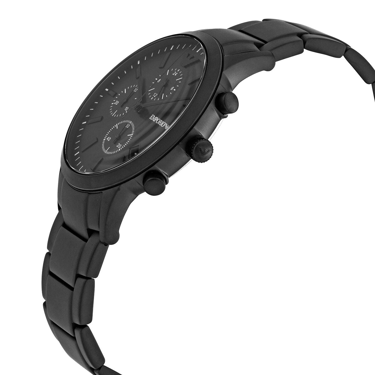 Emporio Armani Renato AR11275 chronograph watch angled view showing case and dial