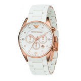 ساعة إمبوريو أرماني سبورت كوليكشن كرونوغراف بيضاء للرجال AR5919