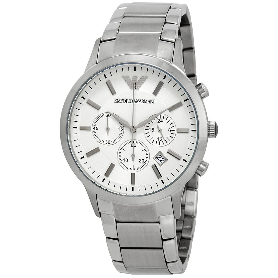 Reloj Emporio Armani Sportivo Cronógrafo Crema Dial Hombre AR2458