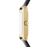 ساعة إمبوريو أرماني جينو ذات عقربين وتاريخ، مصنوعة من الجلد الأسود، موديل AR11666