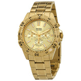 Fossil Garrett Reloj cronógrafo de cuarzo con esfera dorada para hombre FS5772
