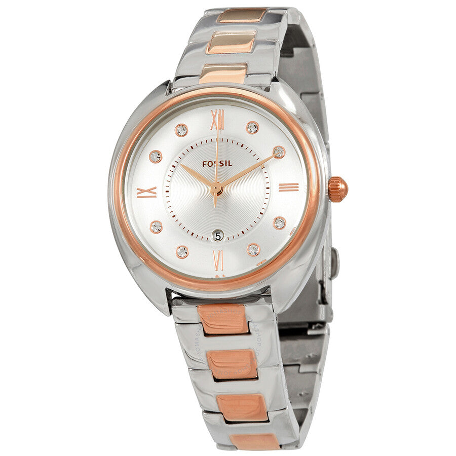 Fossil Gabby Quartz Crystal White Dial Ladies Watch ES5072 - The Watches Men & Co