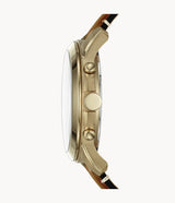 Fossil Grant Reloj cronógrafo de piel para hombre con esfera azul FS5268