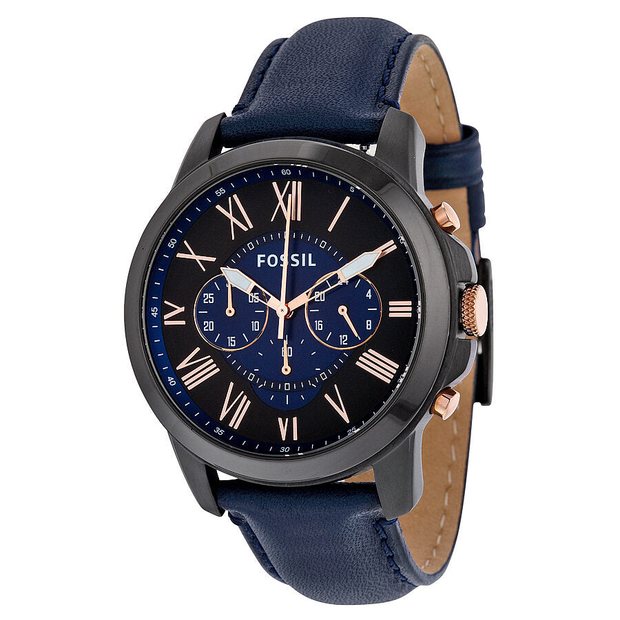 Fossil Grant Chronograph Black and Blue Dial Men's Watch FS5061