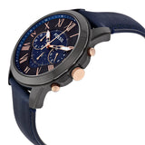 Fossil Grant Chronograph Reloj para hombre con esfera negra y azul FS5061