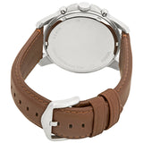 Fossil Grant Cronógrafo Reloj de hombre de cuero marrón con esfera negra FS4813