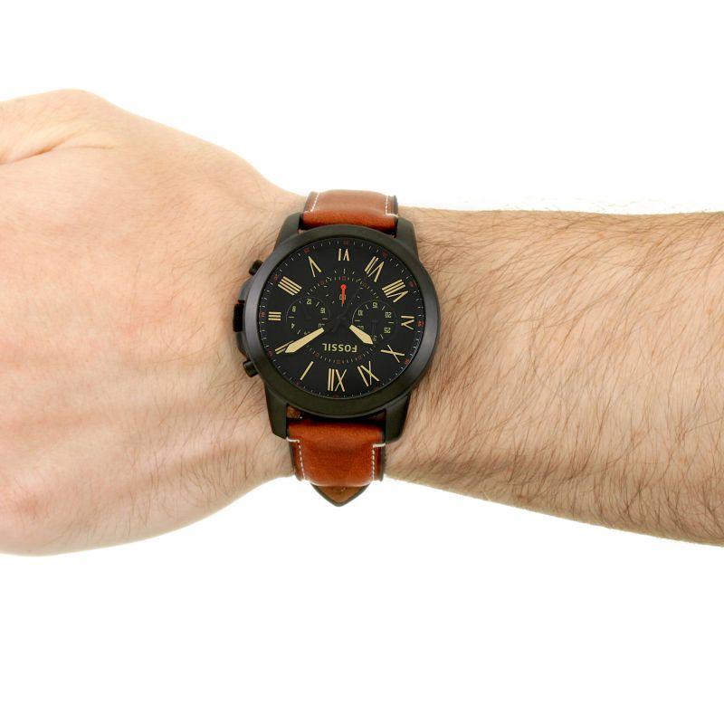 Fossil Grant Cronógrafo Esfera Negra Reloj para Hombre FS5241