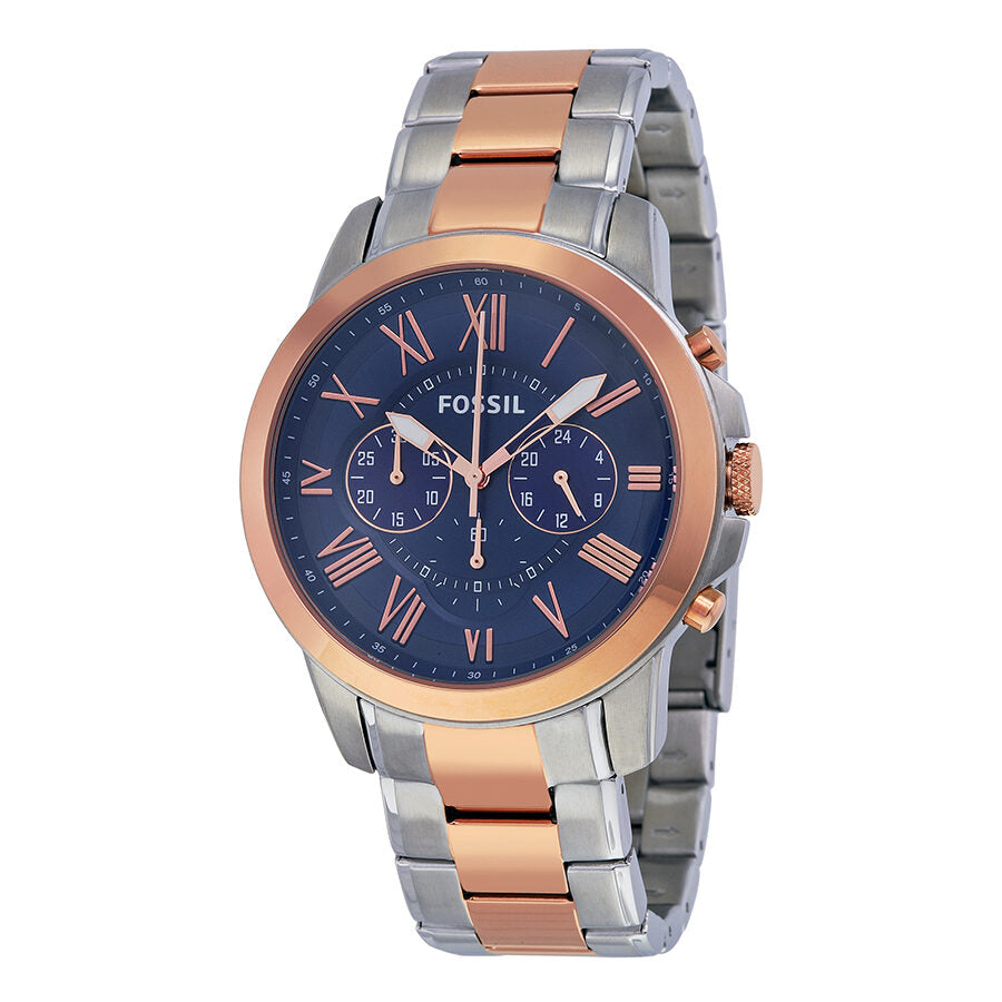 Fossil Grant FS5024 Reloj cronógrafo para hombre con esfera azul y dos tonos