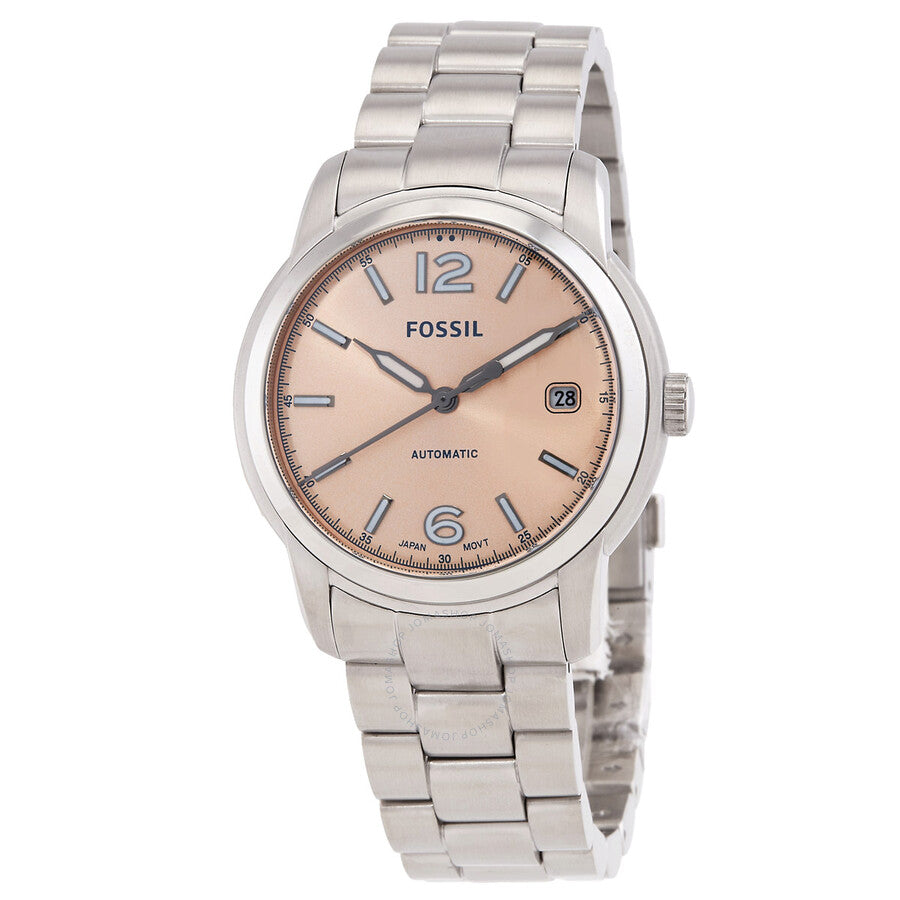 Fossil Heritage Automatic Rose Gold Dial Ladies Watch ME3247 - The Watches Men & Co