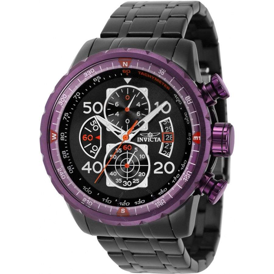Invicta Aviator Chronograph Quartz Black Dial Men's Watch 40702 - The Watches Men & Co