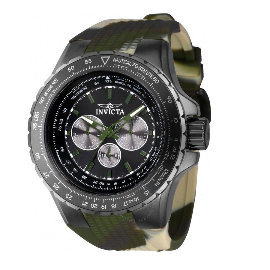 Invicta Aviator GMT Quartz Gunmetal Dial Men's Watch 39307 - The Watches Men & Co