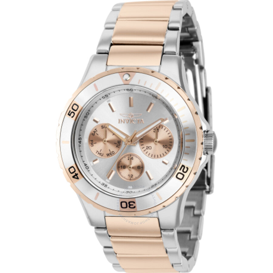 Invicta Aviator Quartz Silver Dial Ladies Watch 37571 - The Watches Men & Co