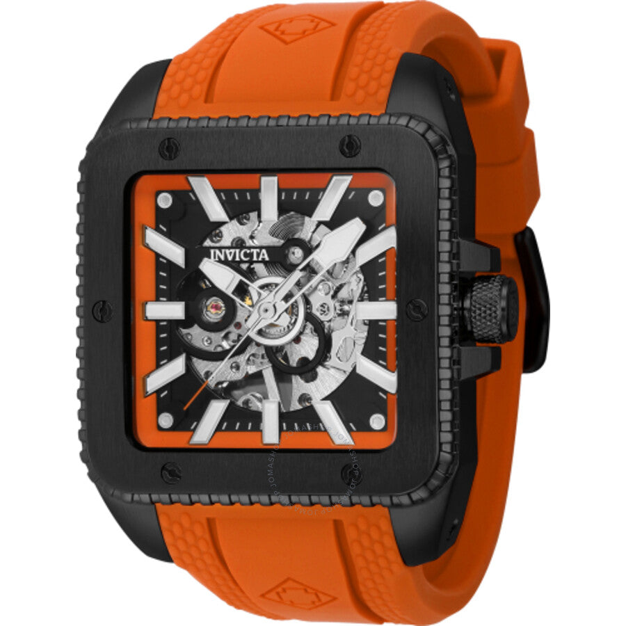 Invicta Cuadro Hand Wind Orange Dial Men's Watch 44003 - The Watches Men & Co