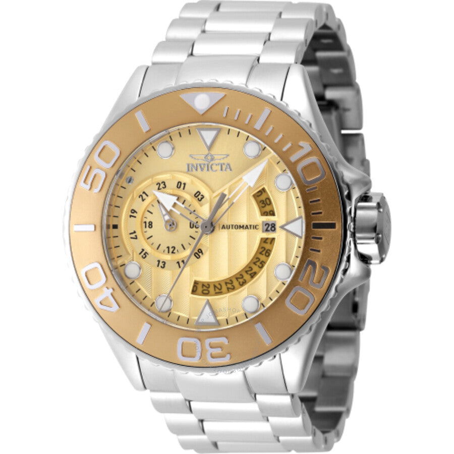 Invicta Grand Diver GMT Automatic Gold Dial Men's Watch 47543 - The Watches Men & Co