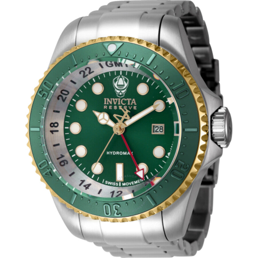 Invicta Hydromax GMT Date Quartz Green Dial Men's Watch 45475 - The Watches Men & Co