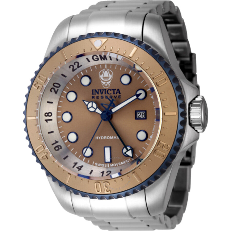 Invicta Hydromax GMT Date Quartz Khaki Dial Men's Watch 45476 - The Watches Men & Co