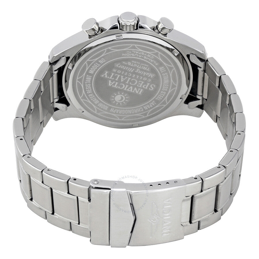 Invicta II Reloj multifunción de acero inoxidable para hombre con esfera negra 0379