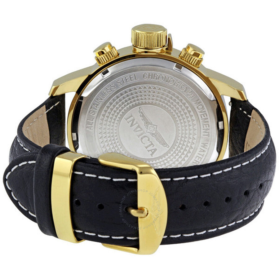 Invicta Lefty Chronograph Black Dial Gold-tone Unisex Watch 3330