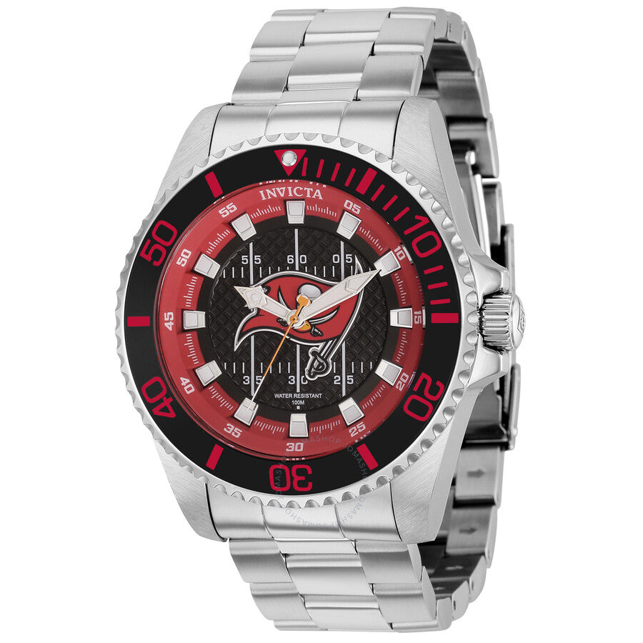 Invicta NFL Black and Red and Grey and White Dial Men's Watch 36949 - The Watches Men & Co