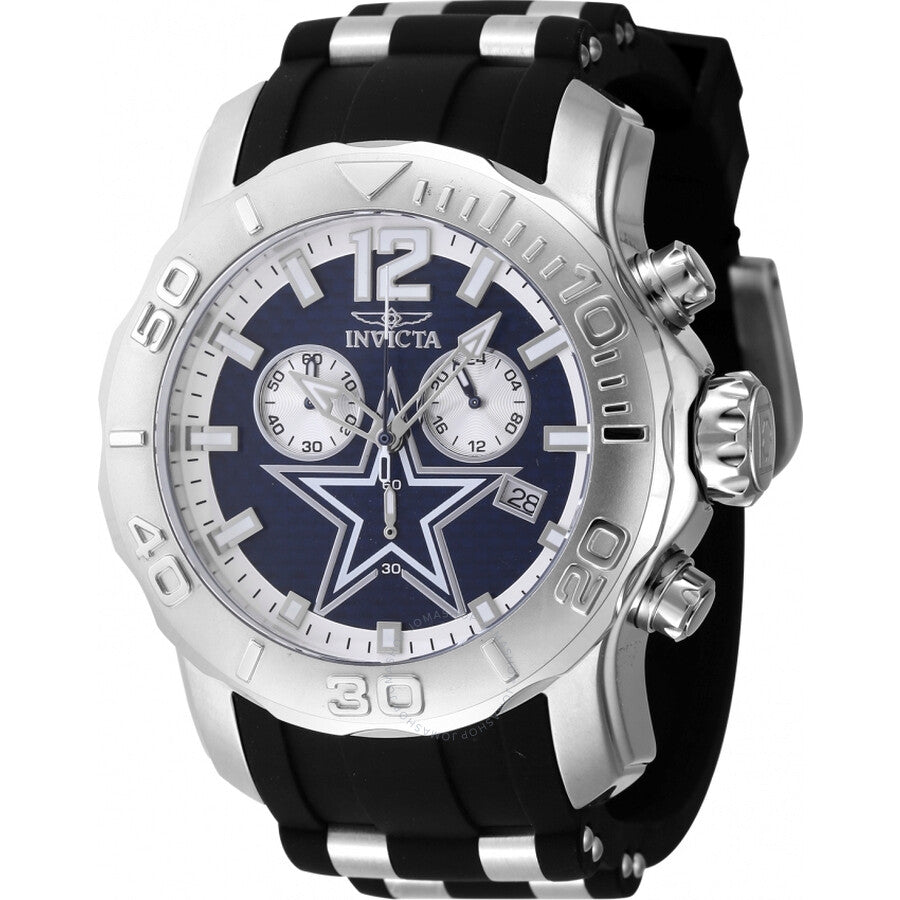 Invicta Nfl Dallas Cowboys Chronograph GMT Quartz Blue Dial Men's Watch 48000 - The Watches Men & Co
