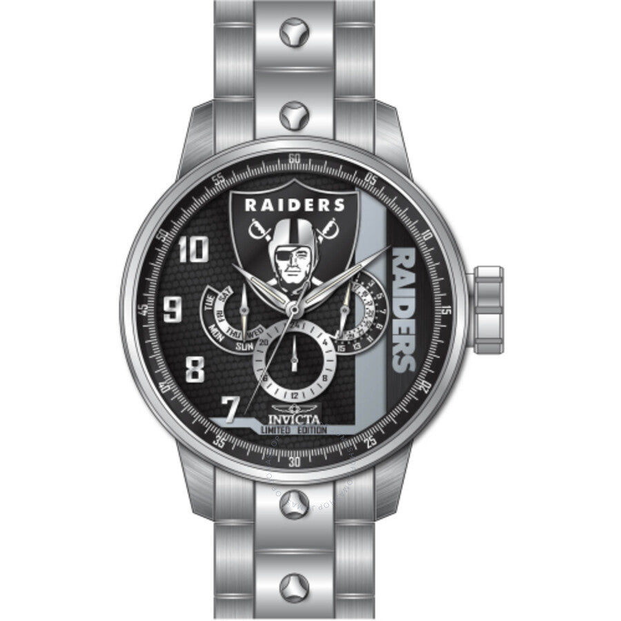 Invicta NFL Las Vegas Raiders GMT Quartz Men's Watch 45126 - The Watches Men & Co