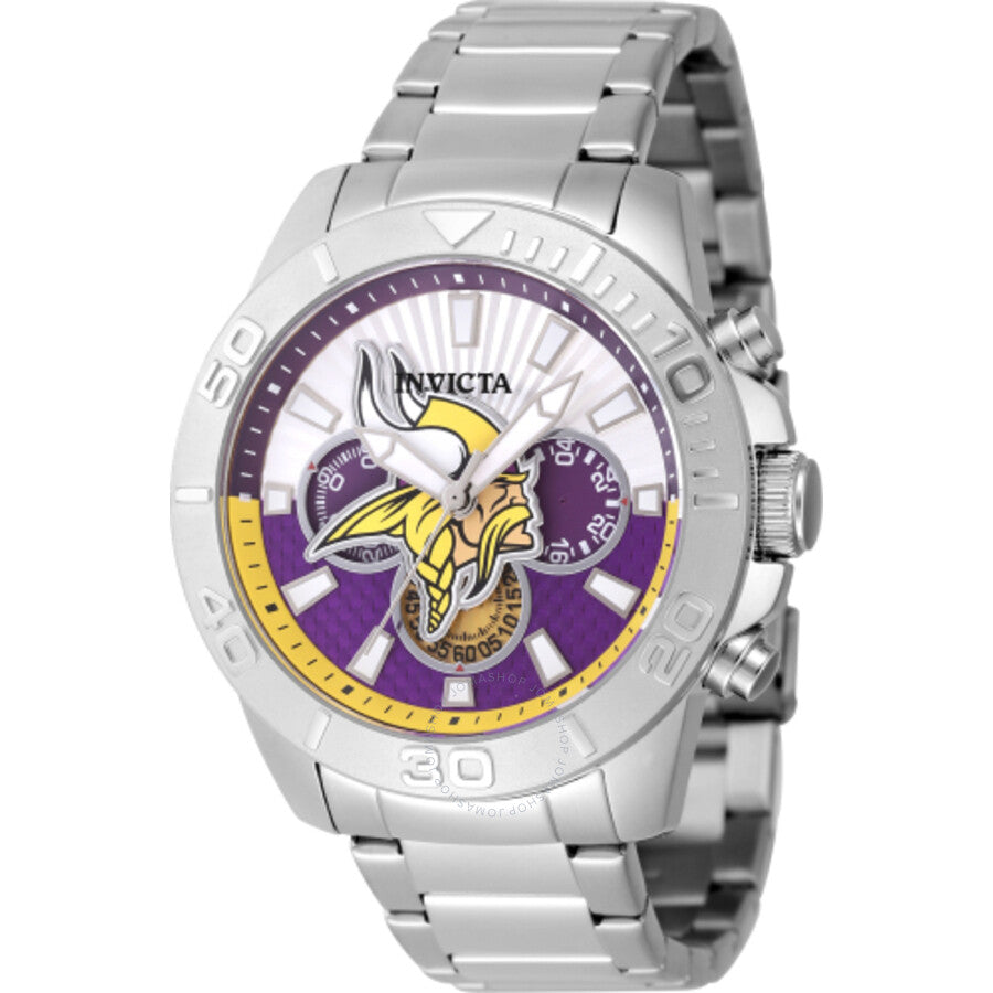 Invicta NFL Minnesota Vikings Chronograph GMT Quartz Men's Watch 47954 - The Watches Men & Co