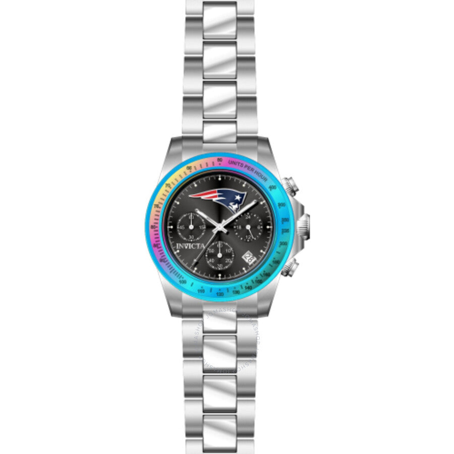 Invicta NFL New England Patriots Chronograph GMT Quartz Black Dial Men's Watch 44989 - The Watches Men & Co