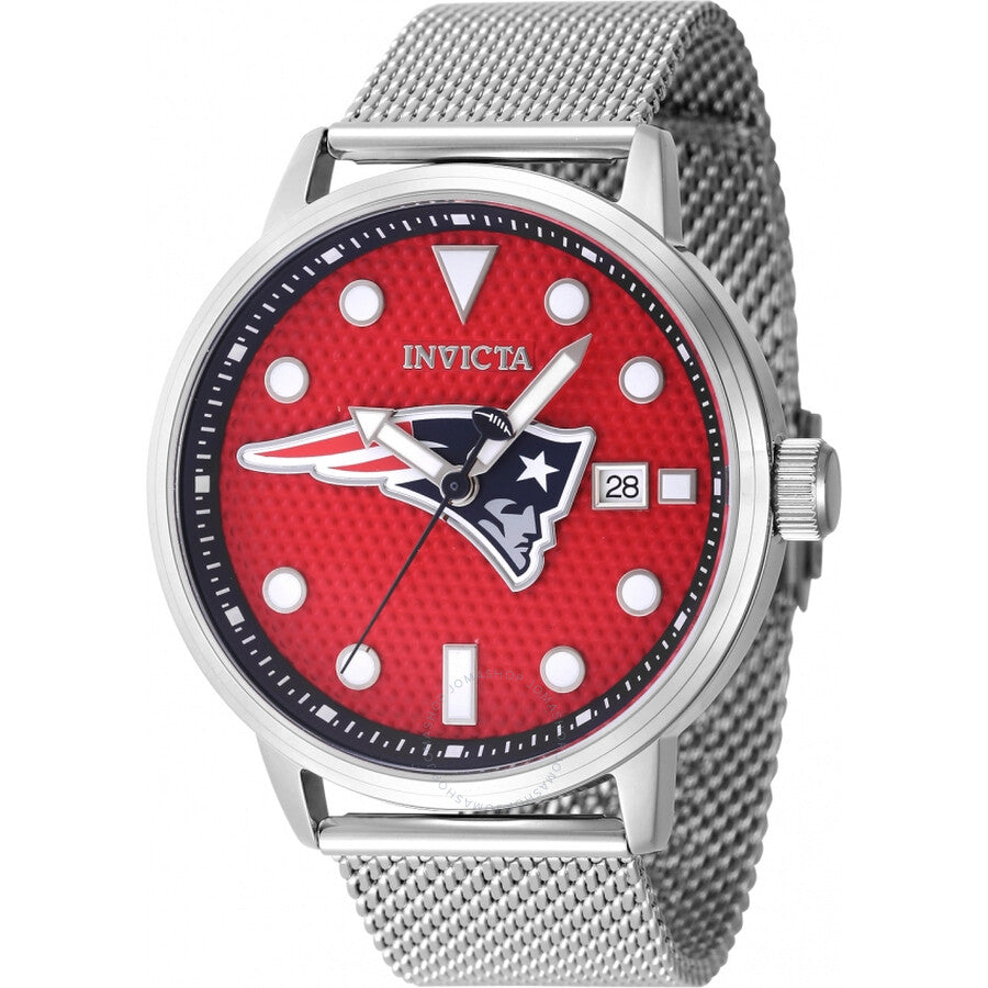 Invicta Nfl New England Patriots Quartz Red Dial Men's Watch 47975 - The Watches Men & Co