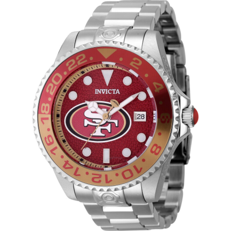 Invicta NFL San Francisco 49ers Automatic Date Dive Red Dial Men's Watch 45032 - The Watches Men & Co