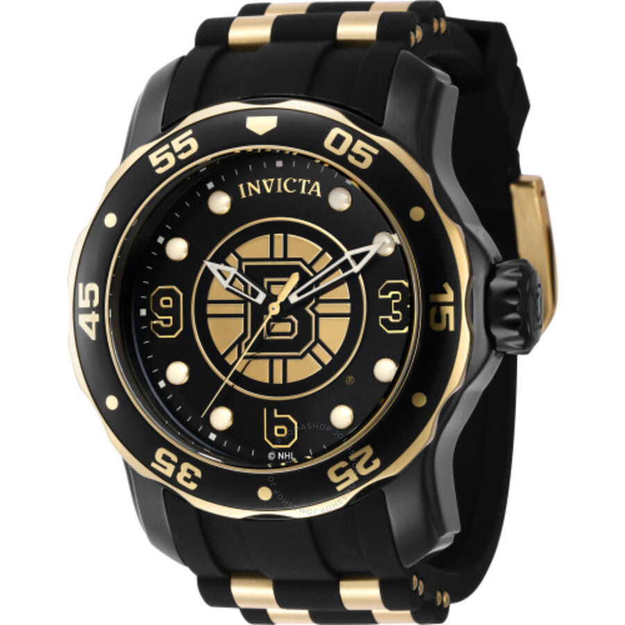 Invicta NHL Boston Bruins Quartz Black Dial Men's Watch 42320 - The Watches Men & Co