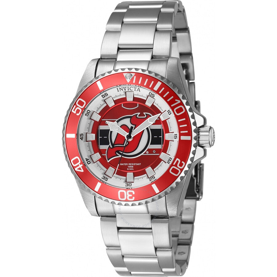 Invicta NHL New Jersey Devils Quartz Red Dial Ladies Watch 42221 - The Watches Men & Co