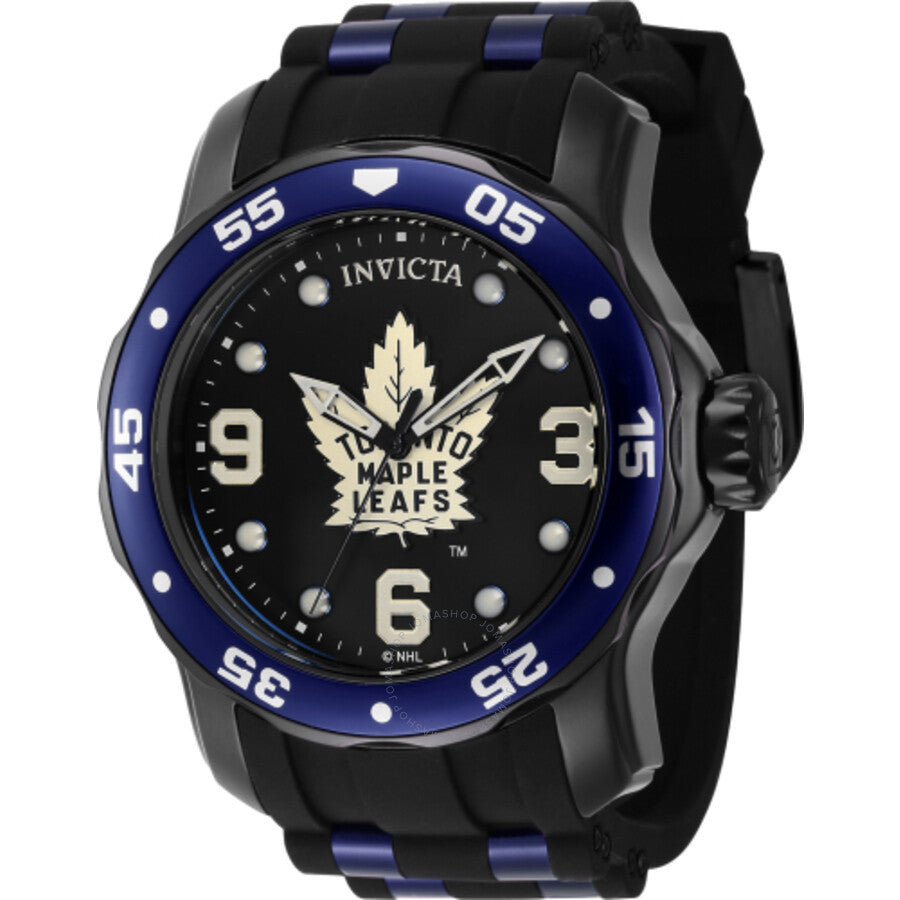 Invicta NHL Toronto Maple Leafs Quartz Black Dial Men's Watch 42648 - The Watches Men & Co