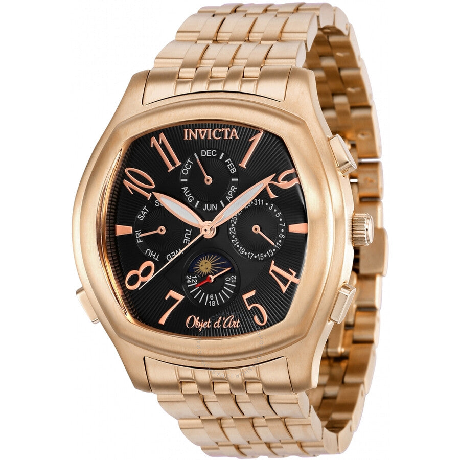 Invicta Objet D Art Automatic Full-Calendar Black Dial Men's Watch 37658 - The Watches Men & Co