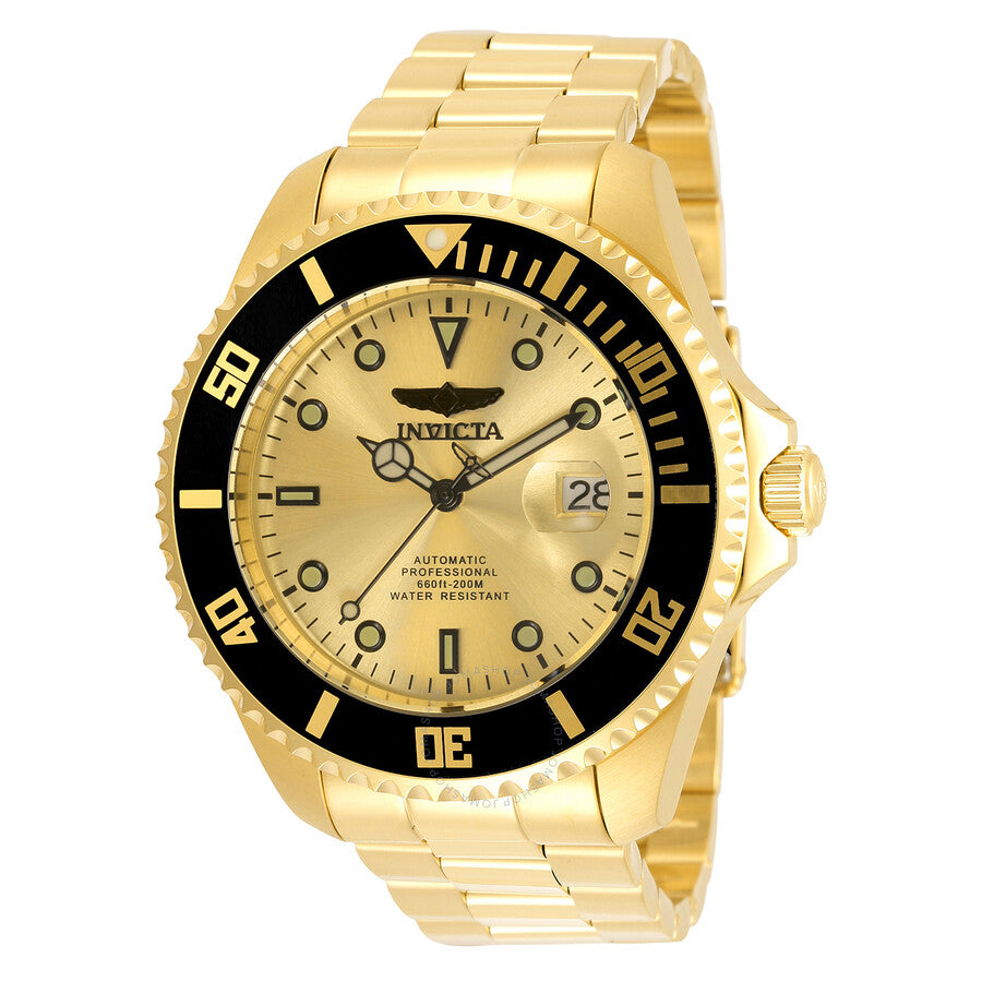 Invicta Pro Diver Automatic Gold Dial Men's Watch 35723 - The Watches Men & Co