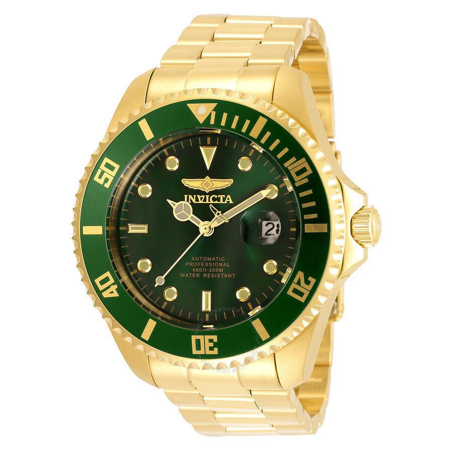 Invicta Pro Diver Automatic Green Dial Men's Watch 35724 - The Watches Men & Co