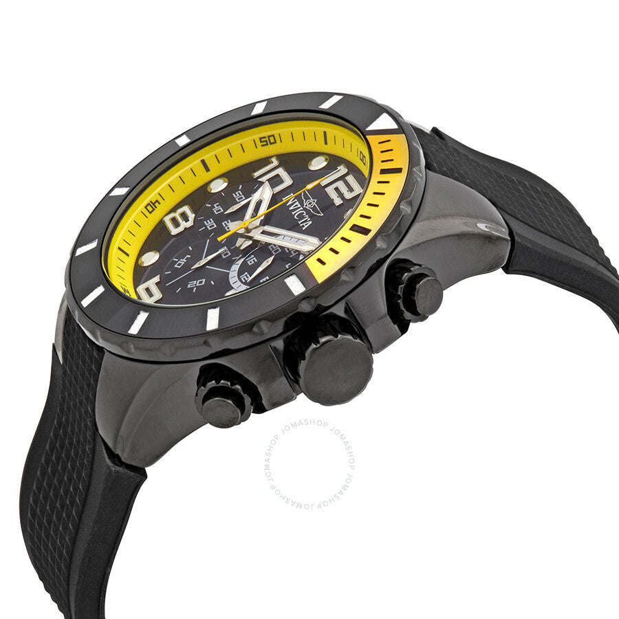 Invicta Pro Diver Reloj de cuarzo para hombre de plástico negro con esfera negra 18741