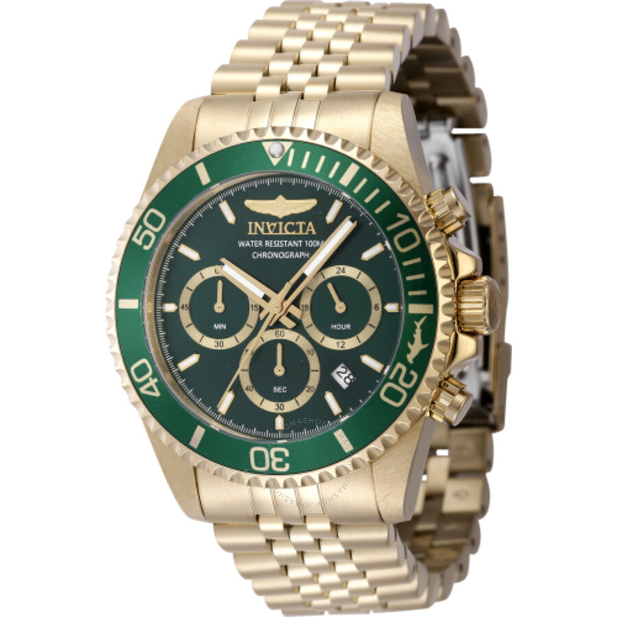 Invicta Pro Diver Chronograph GMT Quartz Green Dial Men's Watch 48383 - The Watches Men & Co