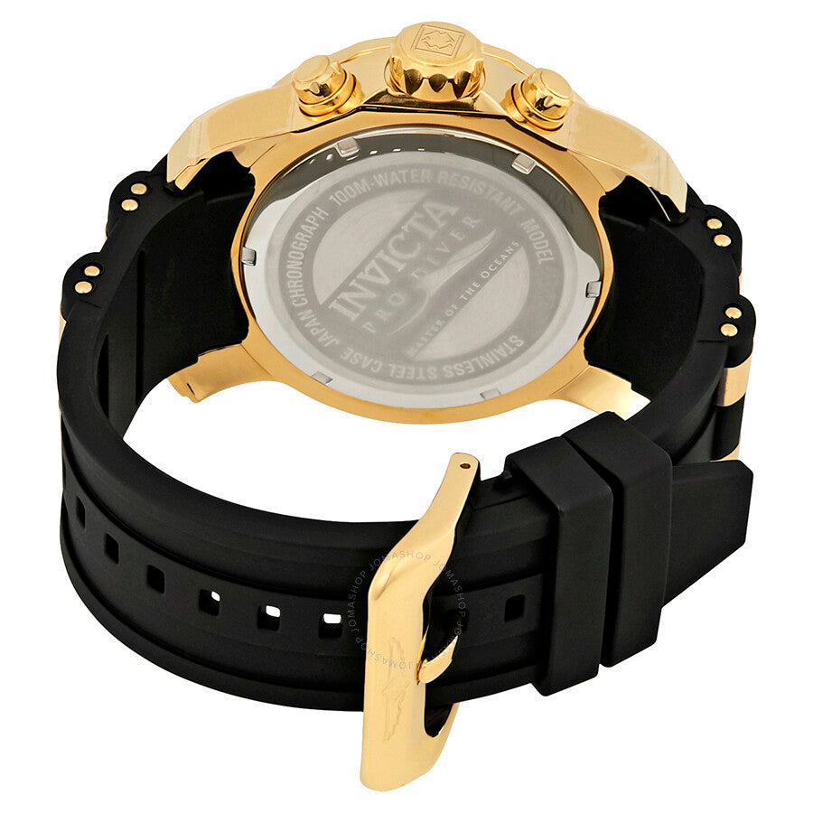 Invicta Pro Diver Chronograph Gold Dial Black Polyurethane Men's Watch 17566