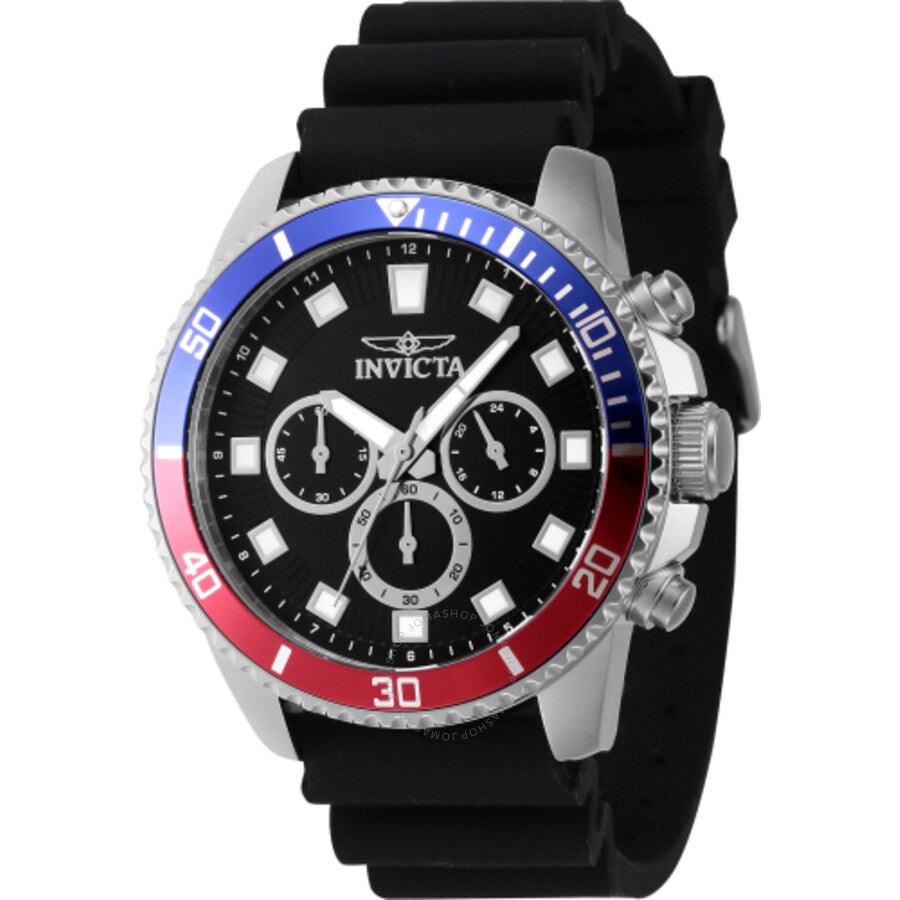 Invicta Pro Diver Chronograph Quartz Black Dial Pepsi Bezel Men's Watch 46119 - The Watches Men & Co