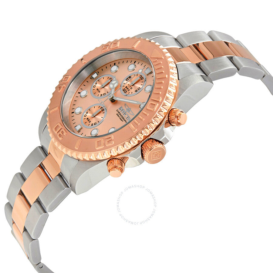 Invicta Pro Diver Chronograph Rose Dial Two-tone Men's Watch 1775