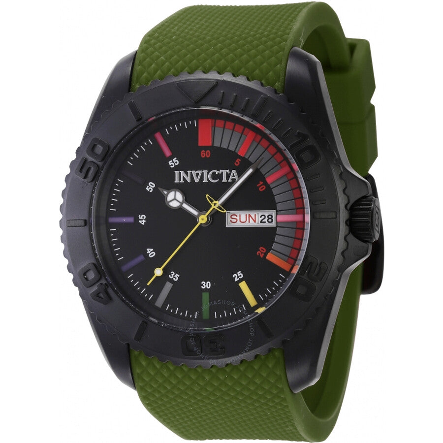 Invicta Pro Diver Date Day Quartz Black Dial Men's Watch 44736 - The Watches Men & Co