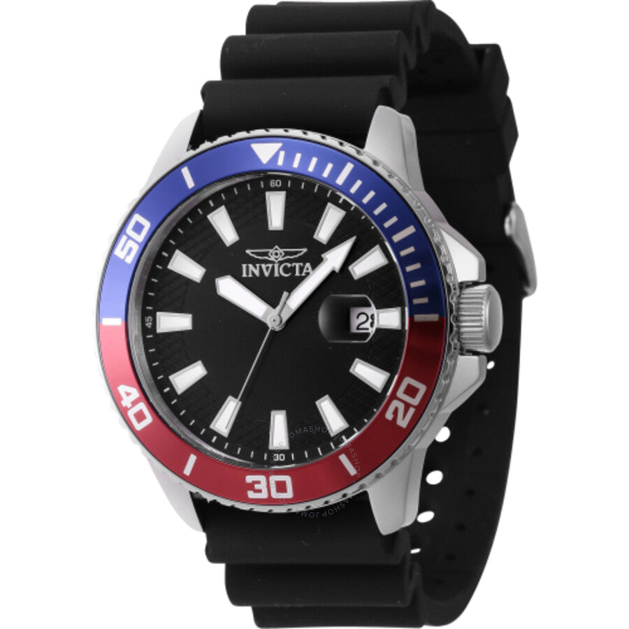 Invicta Pro Diver Quartz Black Dial Pepsi Bezel Men's Watch 46090 - The Watches Men & Co