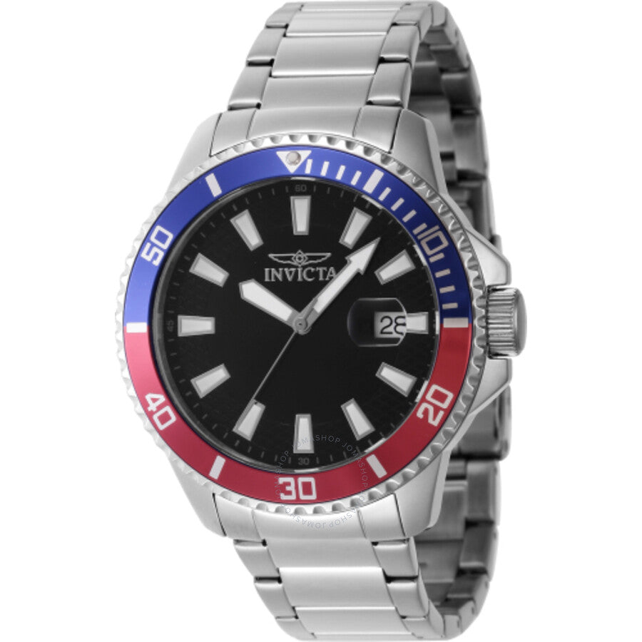 Invicta Pro Diver Quartz Black Dial Pepsi Bezel Men's Watch 46136 - The Watches Men & Co