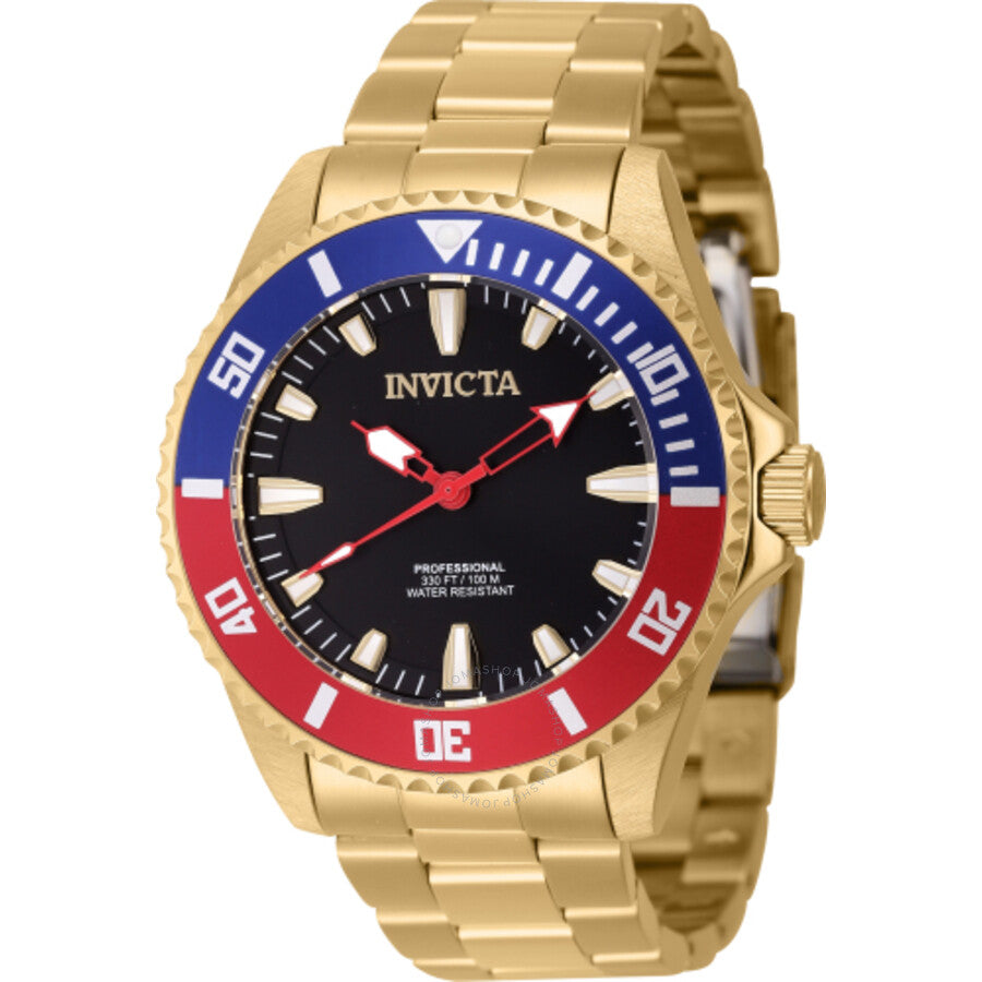Invicta Pro Diver Quartz Black Dial Pepsi Bezel Men's Watch 46648 - The Watches Men & Co