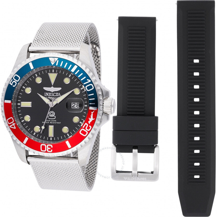 Invicta Pro Diver Quartz Black Dial Pepsi Bezel Men's Watch 48215 - The Watches Men & Co