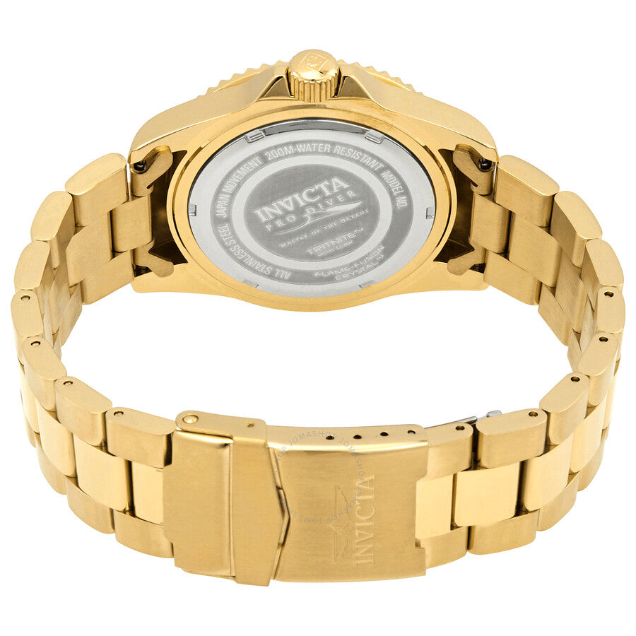 Invicta Pro Diver Quartz Black Dial Yellow Gold-tone Men's Watch 33271