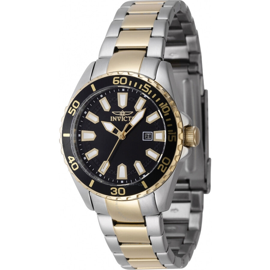 Invicta Pro Diver Quartz Date Black Dial Ladies Watch 47345 - The Watches Men & Co