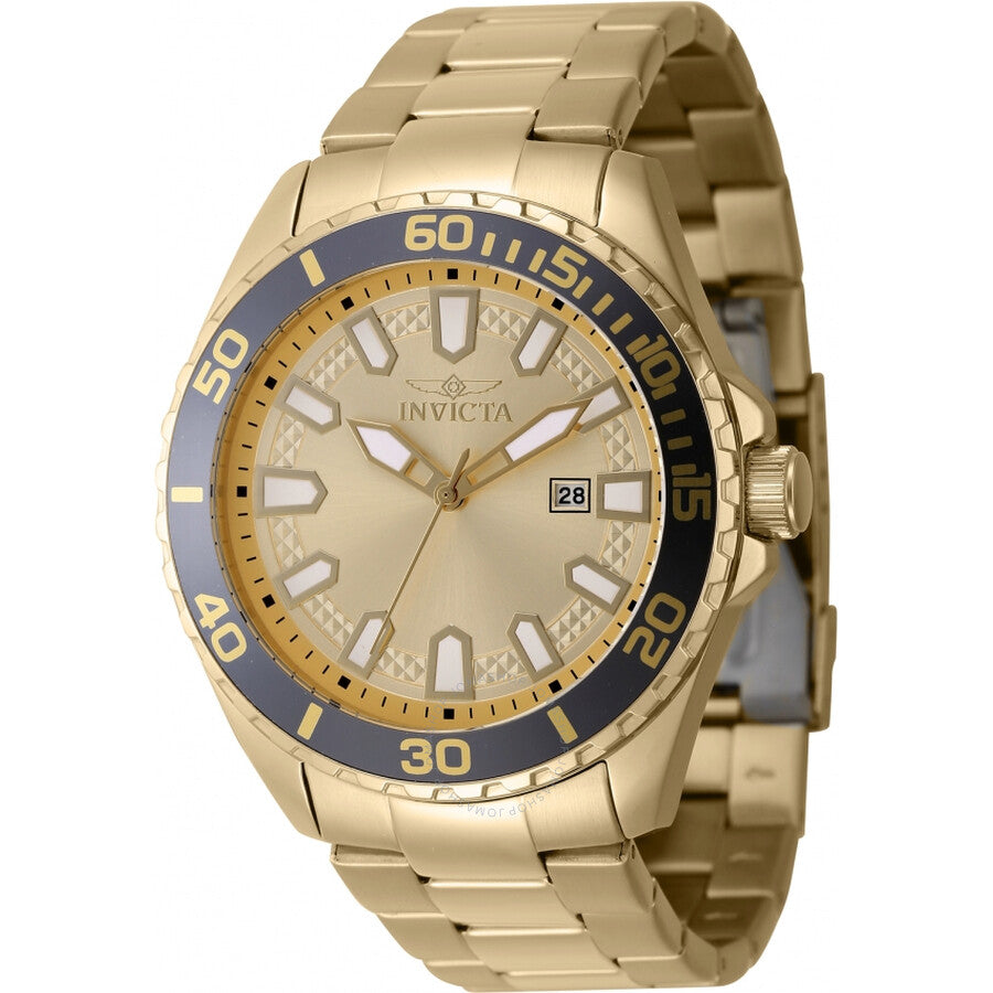 Invicta Pro Diver Quartz Gold Dial Men's Watch 47341 - The Watches Men & Co